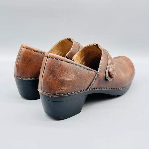 Dansko Shoes Women 8.5 Brown Leather Mary Jane Classic Clog Mule Slip On Comfort - Picture 7 of 11